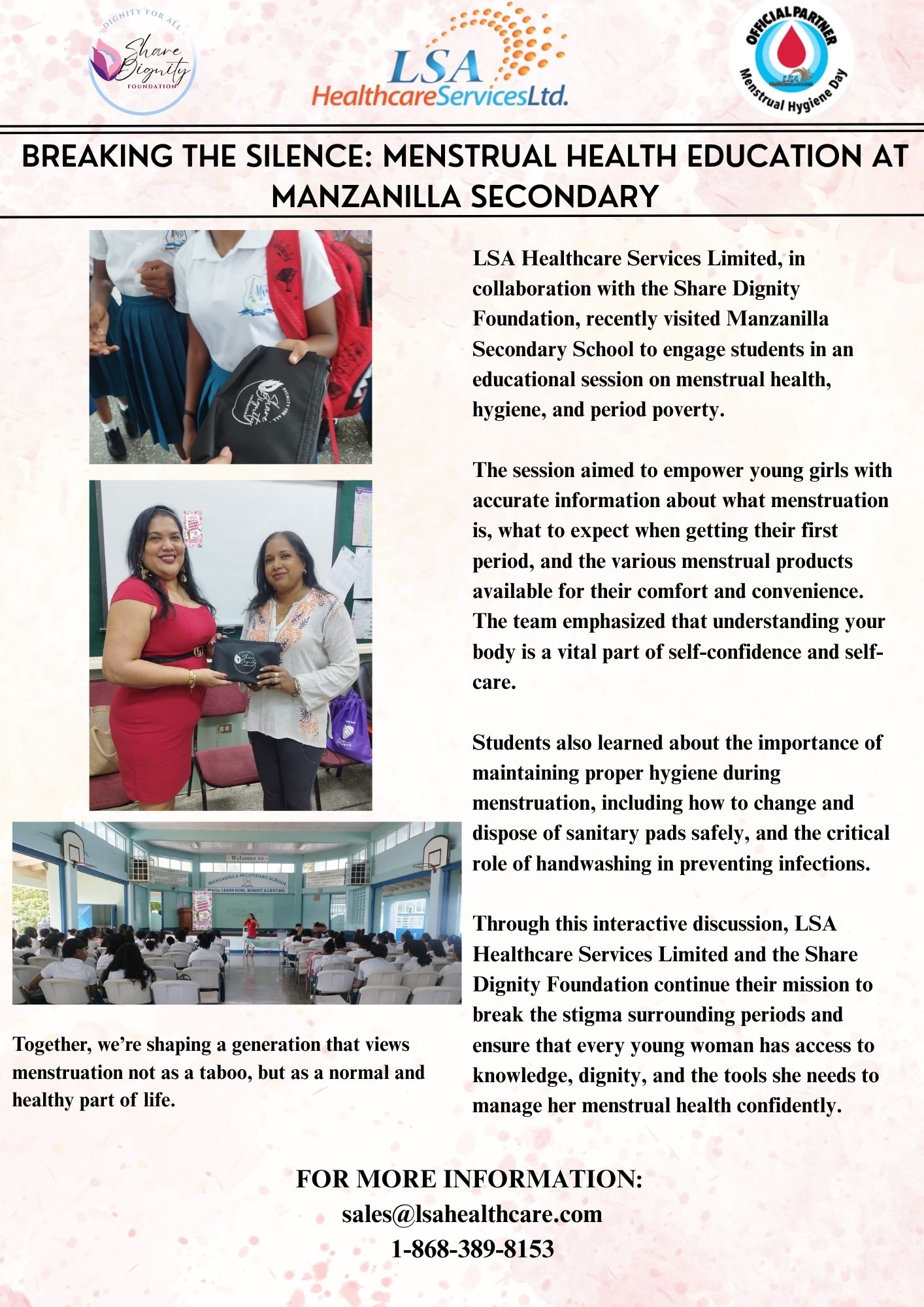 Manzanilla Secondary School Hygiene Awareness Drive