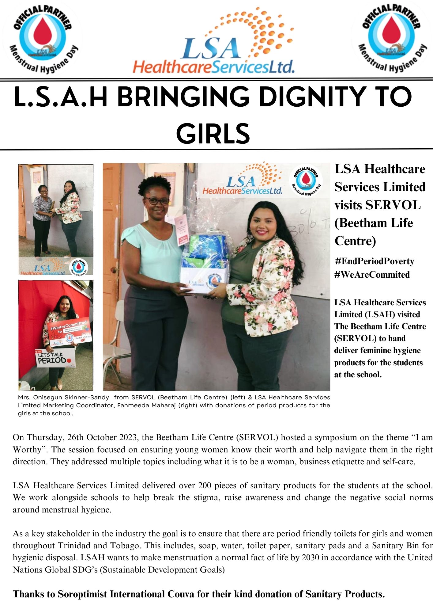 SERVOL Life Center Youth Development Support